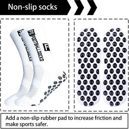 3 Pairs anti Slip Soccer Socks, Men'S Grip Socks Soccer Non Skid Ball Socks for Football Basketball Rugby Sports Grip Socks