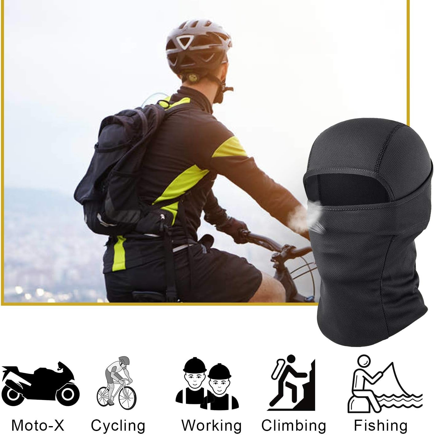 3 Pack Balaclava Ski Mask - Breathable UV Protection Face Cove for Motorcycle, Football, Cycling, Outdoor Sports