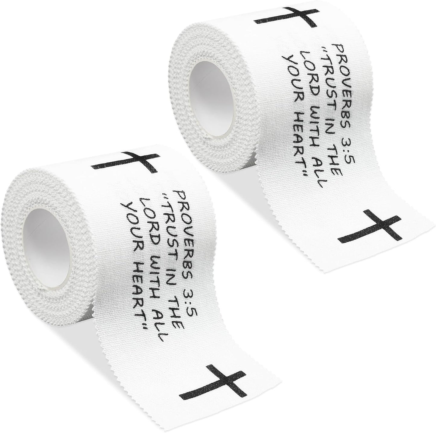 2Pcs Christian Athletic Tape White 2IN X 23FT | Cotton Zinc Oxied White Sports Tape for Sports, Cross Athletic Wrist Tape for Gymnastics