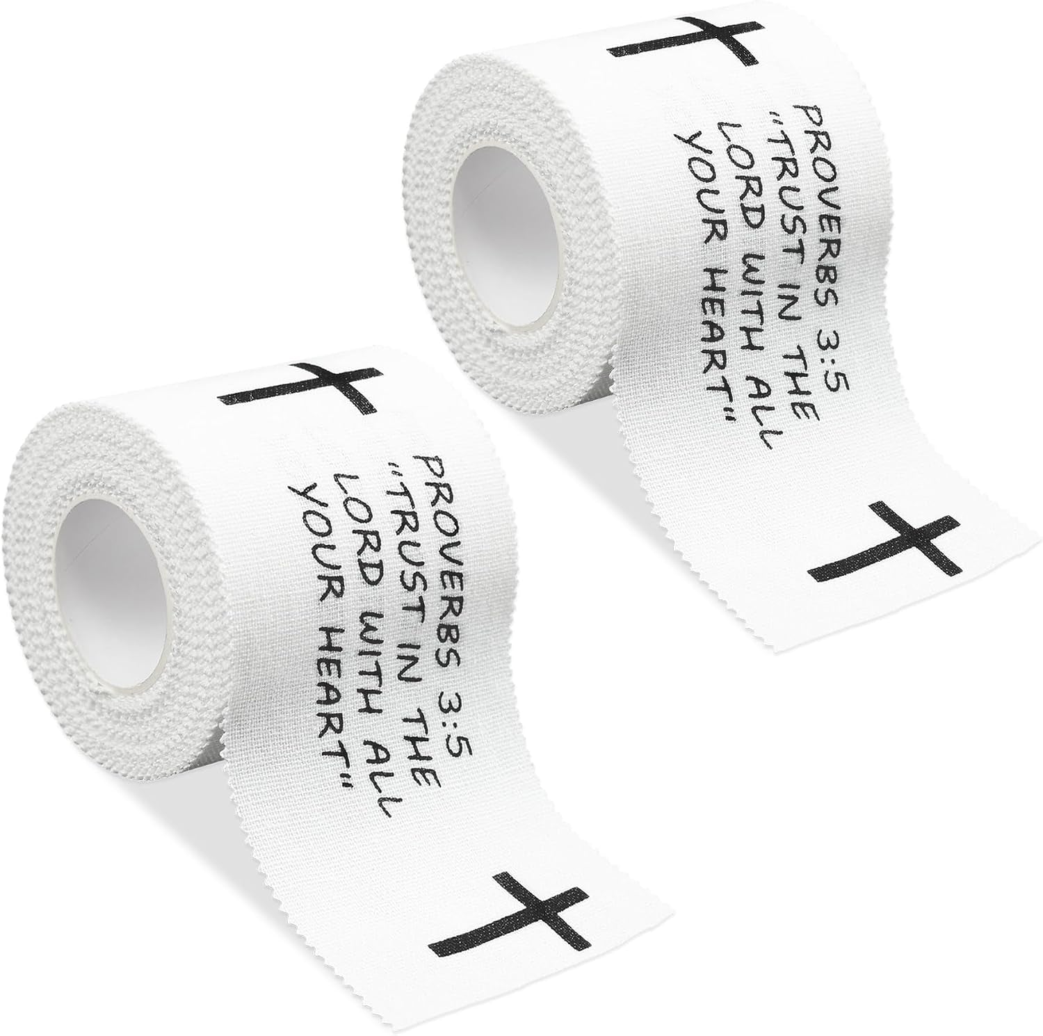 2Pcs Christian Athletic Tape White 2IN X 23FT | Cotton Zinc Oxied White Sports Tape for Sports, Cross Athletic Wrist Tape for Gymnastics