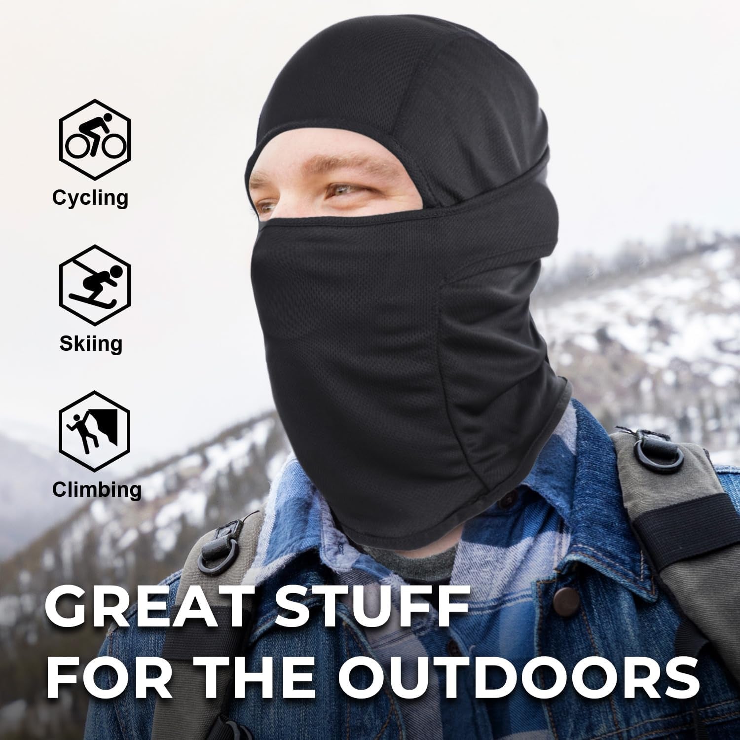 3 Pack Balaclava Ski Mask - Breathable UV Protection Face Cove for Motorcycle, Football, Cycling, Outdoor Sports