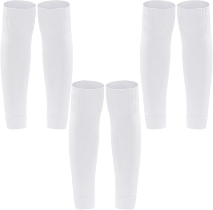 3 Pairs Leg Sleeve Shin Pre Cut Socks for Kids Youth Men Women Soccer Running Cycling