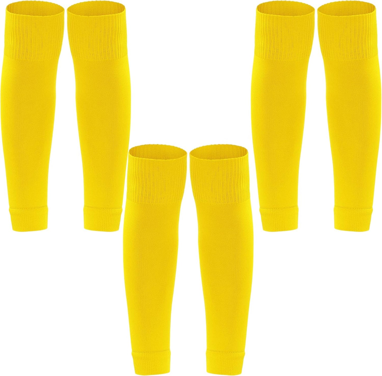 3 Pairs Leg Sleeve Shin Pre Cut Socks for Kids Youth Men Women Soccer Running Cycling