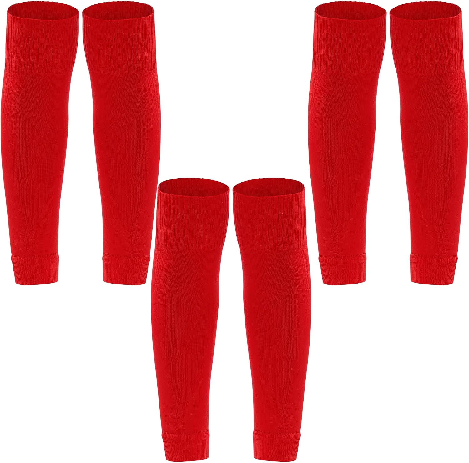 3 Pairs Leg Sleeve Shin Pre Cut Socks for Kids Youth Men Women Soccer Running Cycling