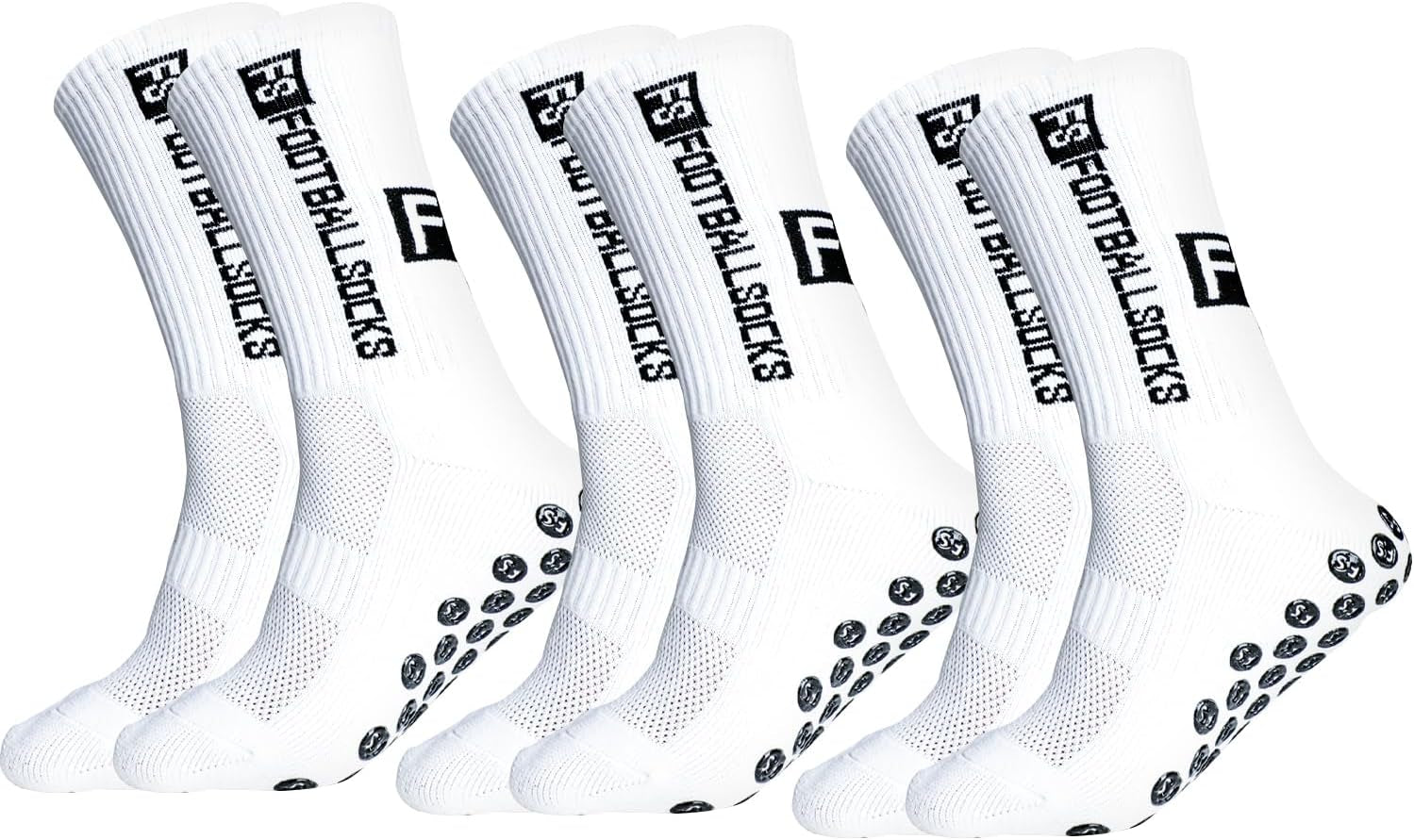 3 Pairs anti Slip Soccer Socks, Men'S Grip Socks Soccer Non Skid Ball Socks for Football Basketball Rugby Sports Grip Socks