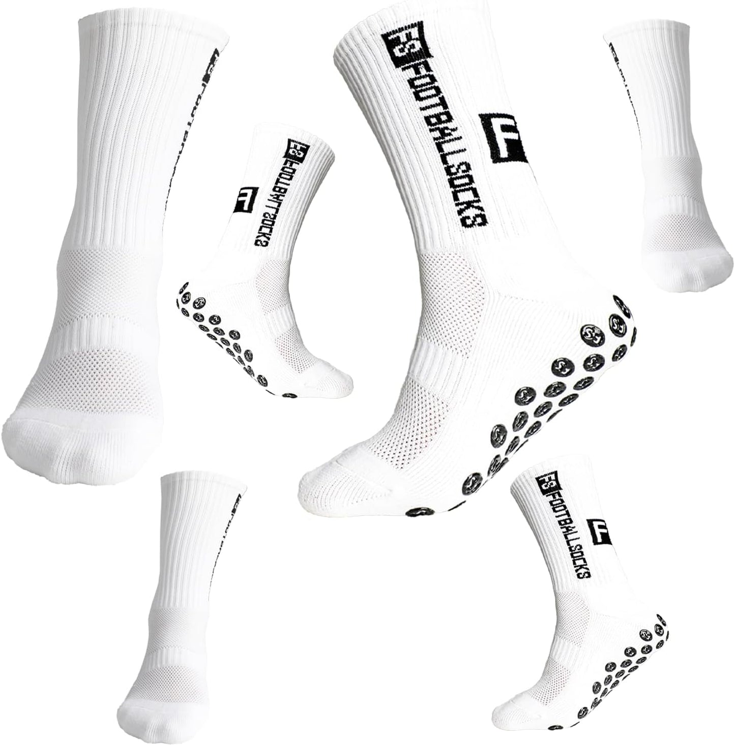 3 Pairs anti Slip Soccer Socks, Men'S Grip Socks Soccer Non Skid Ball Socks for Football Basketball Rugby Sports Grip Socks