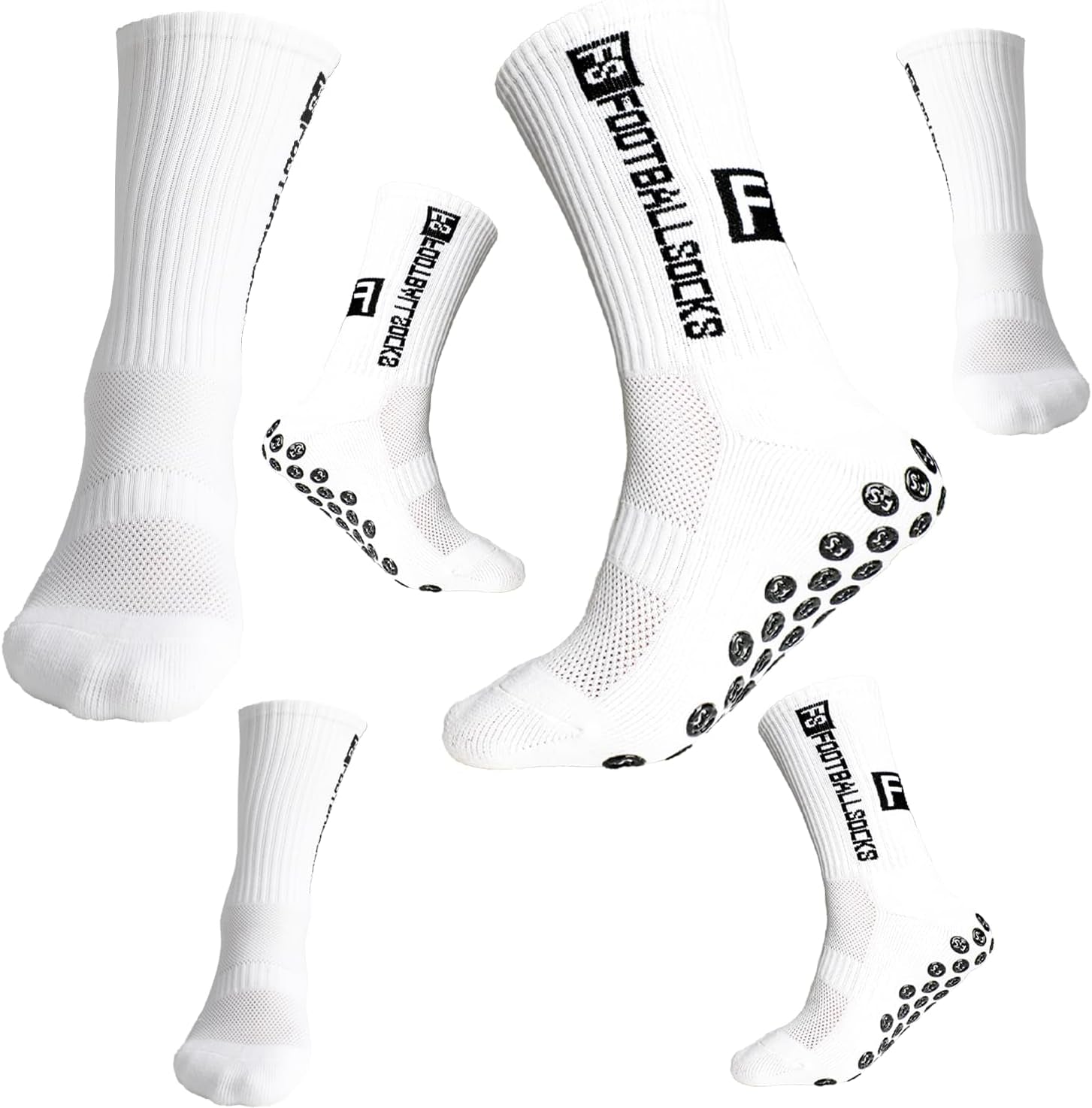 3 Pairs anti Slip Soccer Socks, Men'S Grip Socks Soccer Non Skid Ball Socks for Football Basketball Rugby Sports Grip Socks