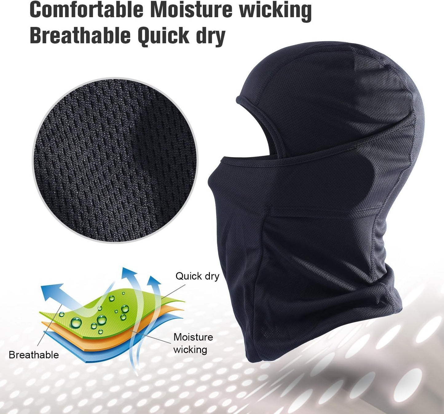 3 Pack Balaclava Ski Mask - Breathable UV Protection Face Cove for Motorcycle, Football, Cycling, Outdoor Sports