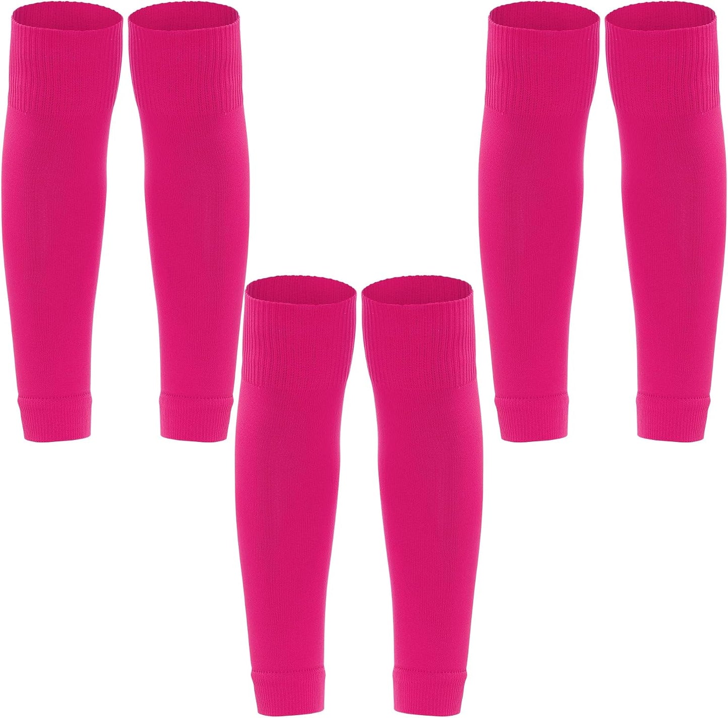 3 Pairs Leg Sleeve Shin Pre Cut Socks for Kids Youth Men Women Soccer Running Cycling