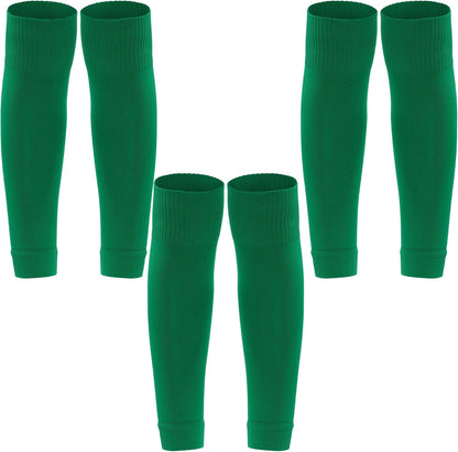 3 Pairs Leg Sleeve Shin Pre Cut Socks for Kids Youth Men Women Soccer Running Cycling