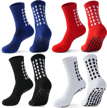 Onesowe Pro Grip Socks — Anti-Slip Crew Socks, 4 Pairs, Multiple Colors
