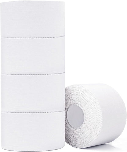 Athletic Tape,5 Pack White Sports Tape | Very Strong No Sticky Residue Wrist Ankle Tape for Gymnastics Boxing Lacrosse Climbing Hockey Bat