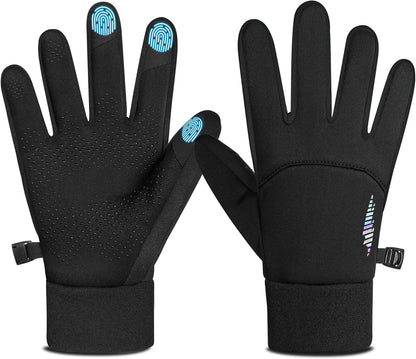 Kids Warm Winter Gloves Touchscreen Cycling Running Cold Weather | Comfortable Soft Breathable Water-Resistant Portable Buckle Anti-Slip for Outdoor Hockey Snowboarding Riding Hiking Boy Girl