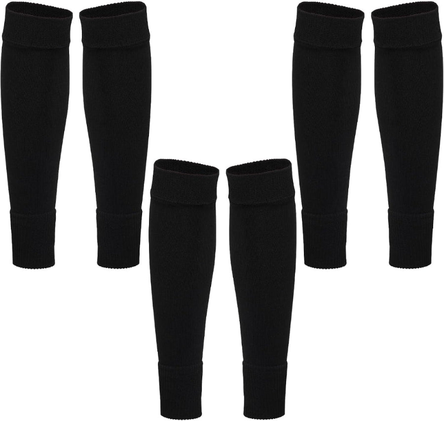 3 Pairs Leg Sleeve Shin Pre Cut Socks for Kids Youth Men Women Soccer Running Cycling