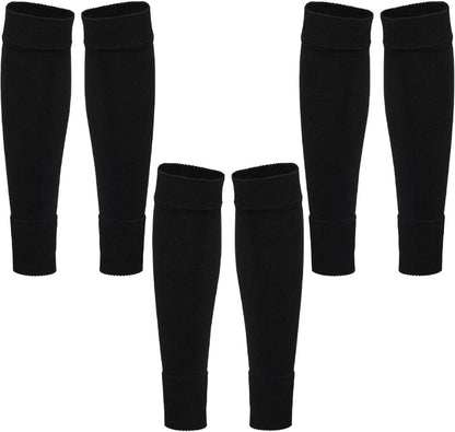 3 Pairs Leg Sleeve Shin Pre Cut Socks for Kids Youth Men Women Soccer Running Cycling
