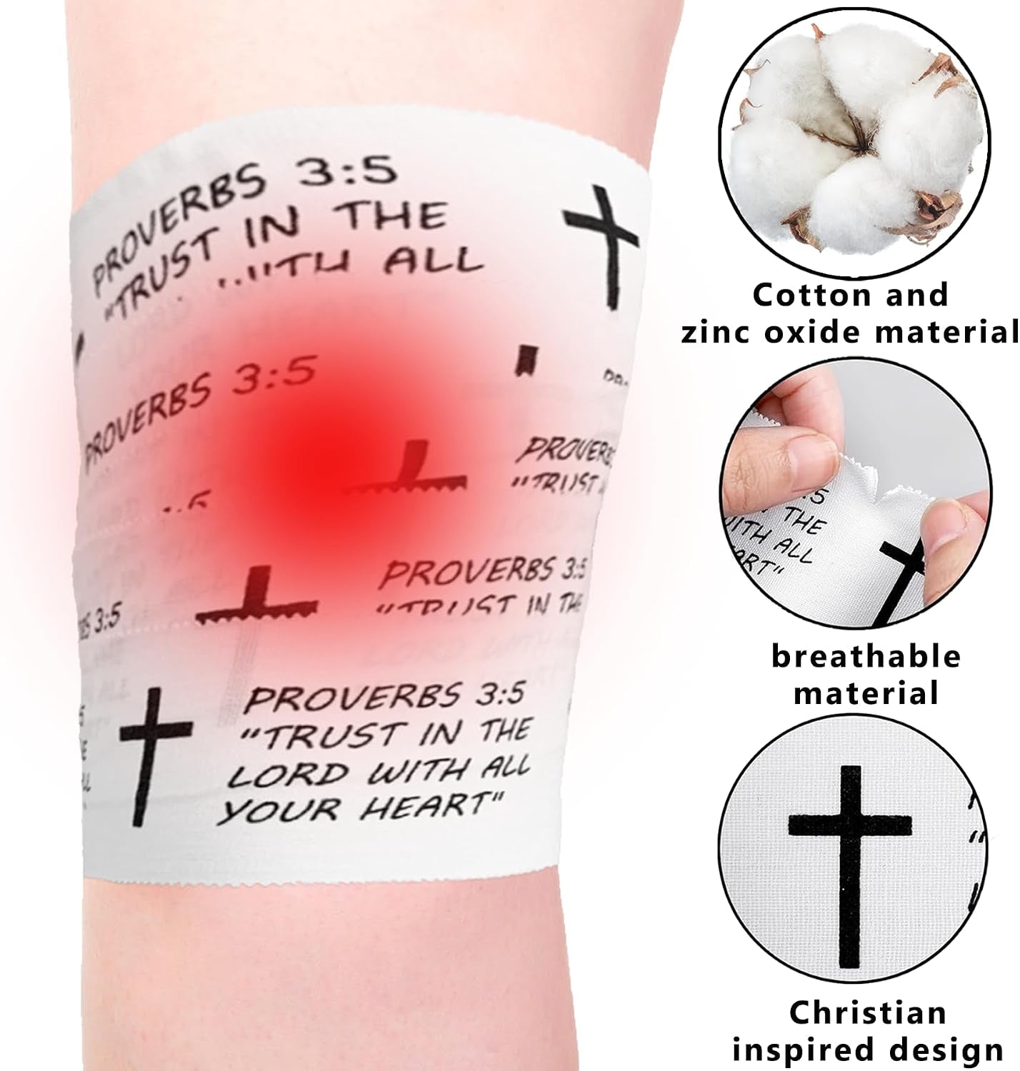 2Pcs Christian Athletic Tape White 2IN X 23FT | Cotton Zinc Oxied White Sports Tape for Sports, Cross Athletic Wrist Tape for Gymnastics