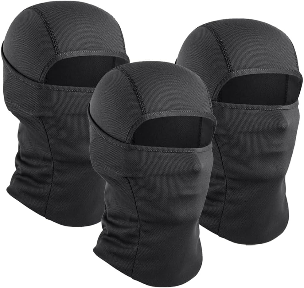 3 Pack Balaclava Ski Mask - Breathable UV Protection Face Cove for Motorcycle, Football, Cycling, Outdoor Sports